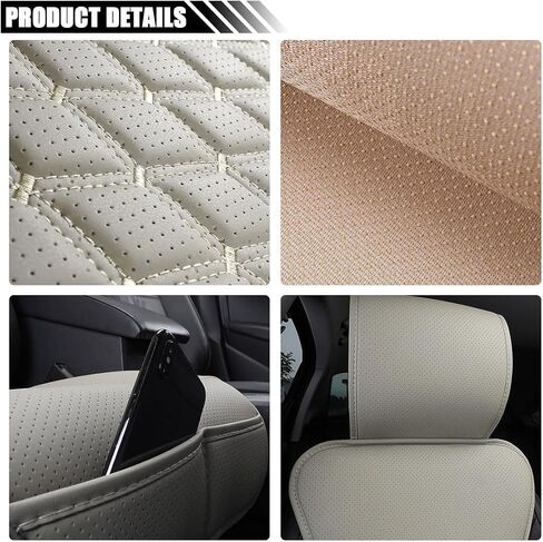 Front Car Seat Covers, Waterproof Leather Car Seat Covers Protectors, Luxury Anti-Slip Driver Seat Cover with Backrest, Universal for Most Cars SUV Pick-up Truck (Black) in Saudi Arabia