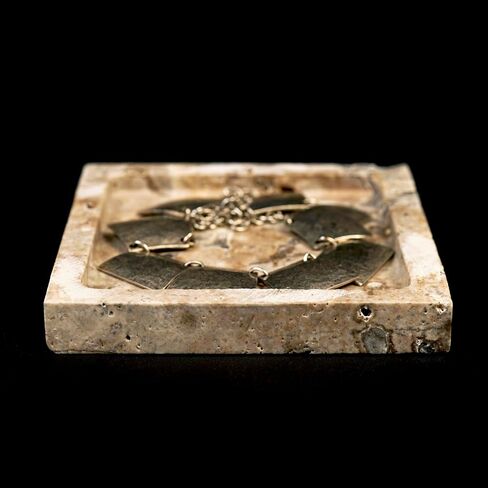 Natural Turkish Travertine Square Stone Accessory Tray for Jewelry, Perfume, Key Decorative Tray for Living Room, Bathroom, Kitchen & Office (Silver) in Saudi Arabia