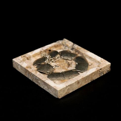 Natural Turkish Travertine Square Stone Accessory Tray for Jewelry, Perfume, Key Decorative Tray for Living Room, Bathroom, Kitchen & Office (Silver) in Saudi Arabia