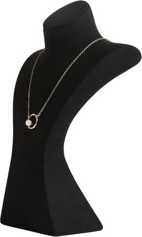 GemeShou Black necklace storage hanger stand jewelry organizer, Velvet jewelry stand necklace holder, jewelry mannequin bust for necklaces, jewelry bust display stands【Black-Medium height 9.25 inch】 in Saudi Arabia