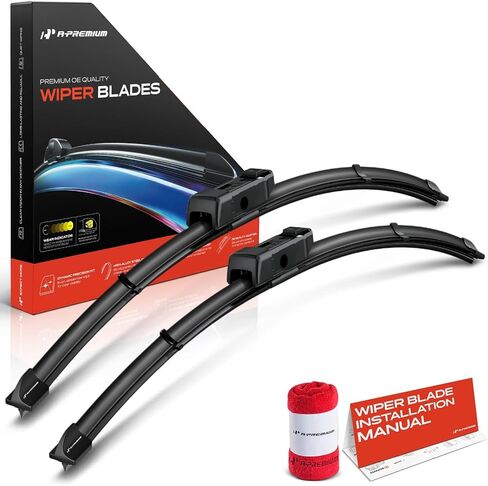 A-Premium Pack of 2 Windshield Wiper Blades with Wear Indicator & Towel - Compatible with Honda CR-V 2023-2024, Civic 2022-2024 & Acura Integra 2023-2024 - 24" and 19", TLPN Connector in Saudi Arabia
