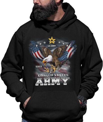 Lucky Ride Us Army Hoodie منذ عام 1775 Eagle مع قميص Switshers American Wings Wings in Saudi Arabia