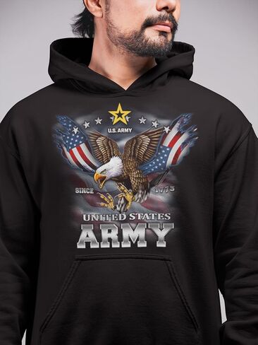 Lucky Ride Us Army Hoodie منذ عام 1775 Eagle مع قميص Switshers American Wings Wings in Saudi Arabia