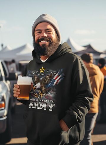 Lucky Ride Us Army Hoodie منذ عام 1775 Eagle مع قميص Switshers American Wings Wings in Saudi Arabia