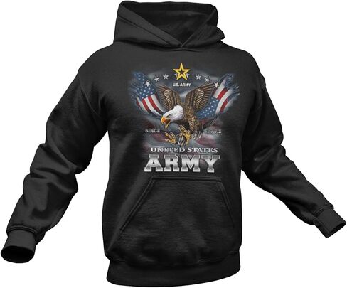 Lucky Ride Us Army Hoodie منذ عام 1775 Eagle مع قميص Switshers American Wings Wings in Saudi Arabia