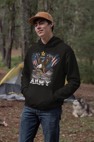 Lucky Ride Us Army Hoodie منذ عام 1775 Eagle مع قميص Switshers American Wings Wings in Saudi Arabia