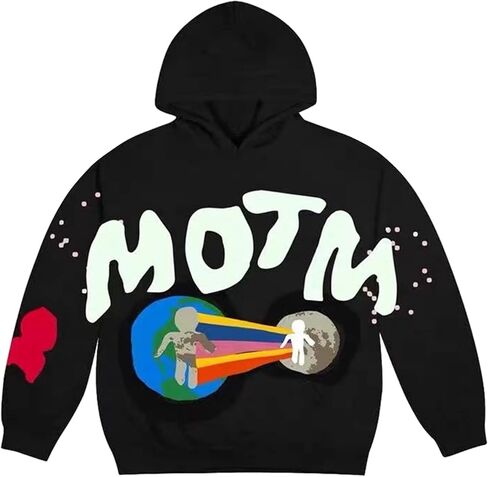 Chainsaw Man Men's On The Moon Hoodies Acid Wash Oversized Hoodie Graphic Print Hooded Vintage Sweatshirt in Kuwait