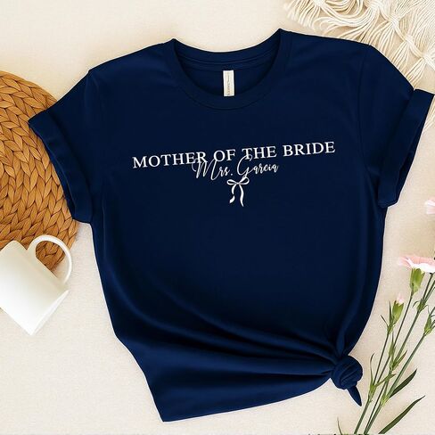 NAZENTI Personalized Bride Shirt, Future Mrs. Shirts, Custom Bridesmaid TShirt, Gift for Bridal Shower, Bachelorette, Wedding in Saudi Arabia