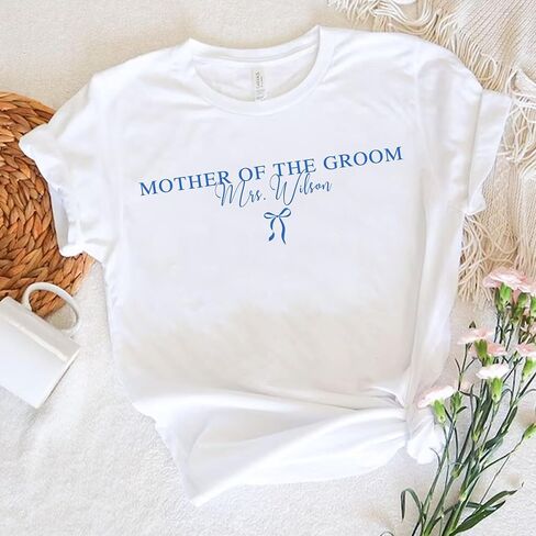 NAZENTI Personalized Bride Shirt, Future Mrs. Shirts, Custom Bridesmaid TShirt, Gift for Bridal Shower, Bachelorette, Wedding in Saudi Arabia