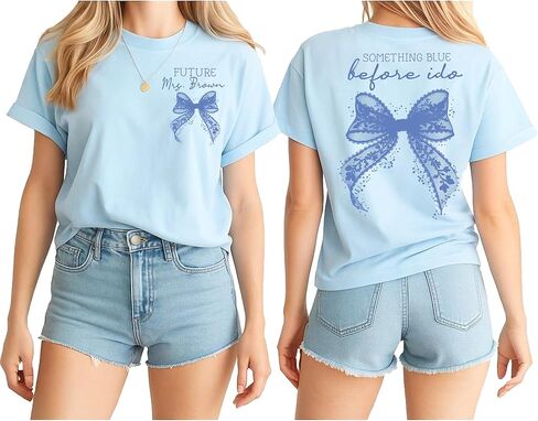 NAZENTI Personalized Bride Shirt, Future Mrs. Shirts, Custom Bridesmaid TShirt, Gift for Bridal Shower, Bachelorette, Wedding in Saudi Arabia