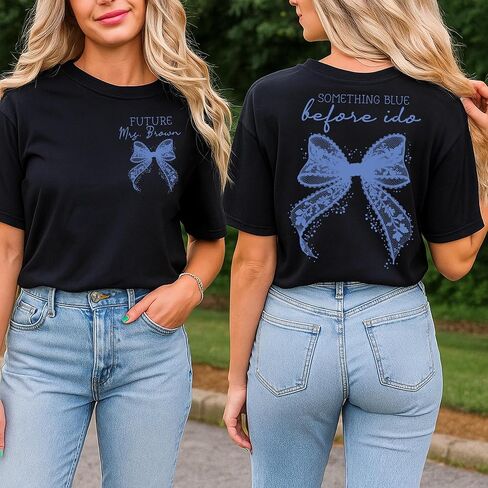 NAZENTI Personalized Bride Shirt, Future Mrs. Shirts, Custom Bridesmaid TShirt, Gift for Bridal Shower, Bachelorette, Wedding in Saudi Arabia