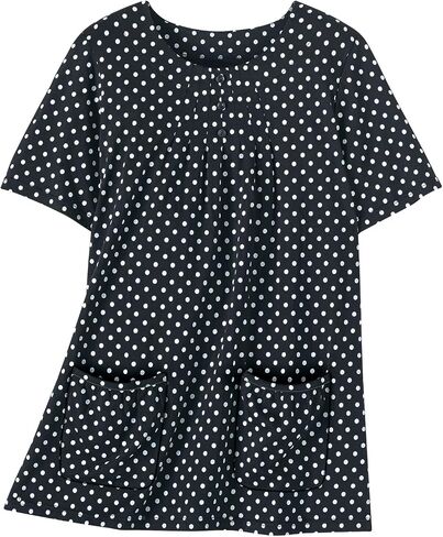 Amerimark متماسكة TUNIC TOP مع جيوب التصحيح - الأكمام القصيرة 100 ٪ متماسكة القطن ، لهجات زر in Kuwait