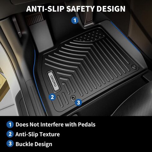 OEDRO Floor Mats Full Mat Set Fit for Kia Telluride 2020-2025, Custom Fit TPE All Weather Floor Liners for Kia Telluride EX SX Accessories, Odorless Anti-Slip Back Seat Protector Full Mat Set in Saudi Arabia