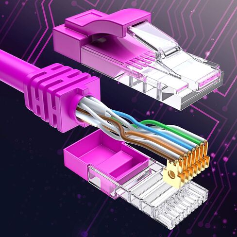 Maximm Cat 6 Ethernet Cable 1.5 FT ، 100 ٪ COPPER PUER ، CAT6 Cable (5 Pack) LAN ، كابل الإنترنت ، كابل التصحيح وكابل الشبكة - UTP (متعدد الألوان) 1.5 قدم in Kuwait
