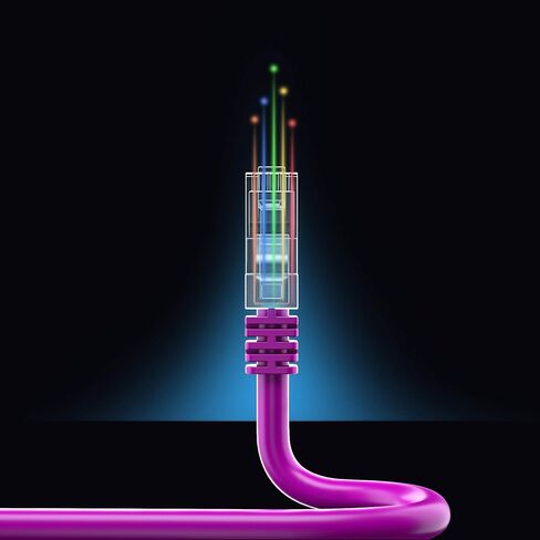Maximm Cat 6 Ethernet Cable 1.5 FT ، 100 ٪ COPPER PUER ، CAT6 Cable (5 Pack) LAN ، كابل الإنترنت ، كابل التصحيح وكابل الشبكة - UTP (متعدد الألوان) 1.5 قدم in Kuwait