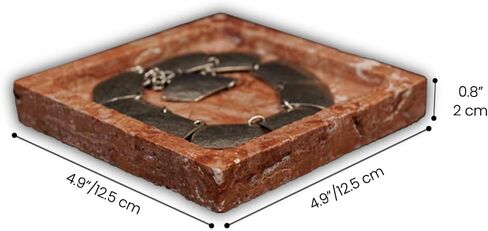 Natural Turkish Travertine Square Stone Accessory Tray for Jewelry, Perfume, Key Decorative Tray for Living Room, Bathroom, Kitchen & Office (Silver) in Saudi Arabia