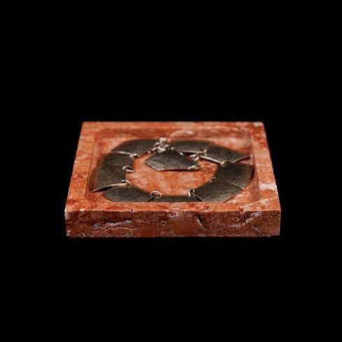Natural Turkish Travertine Square Stone Accessory Tray for Jewelry, Perfume, Key Decorative Tray for Living Room, Bathroom, Kitchen & Office (Silver) in Saudi Arabia