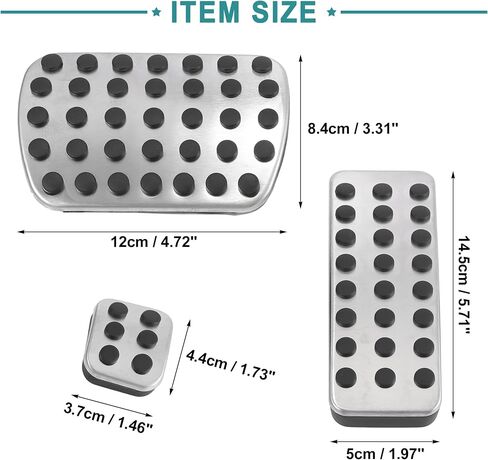 ACROPIX CAR CAR CAR GAS GAS FOT PEDS COVERS DESCELERATOR COVERS FAT FOR MERCEDES -BENZ CLA250 - حزمة من 3 لهجة فضية in Saudi Arabia