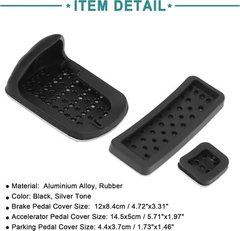 ACROPIX CAR CAR CAR GAS GAS FOT PEDS COVERS DESCELERATOR COVERS FAT FOR MERCEDES -BENZ CLA250 - حزمة من 3 لهجة فضية in Saudi Arabia