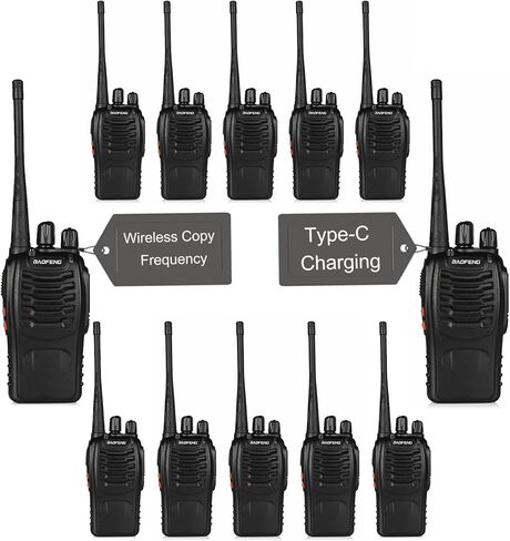 12 Pack Baofeng Bf-888S Walkie Talkies for Adults Long Range Handheld Two-Way Radios Rechargeable with Earpiece Mic,16 Channel Walky Talky with Flashlight for Team, School, Hunting, Skiing in Saudi Arabia