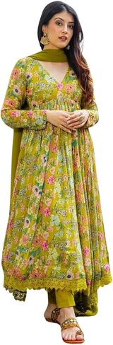 عمل Georgette Lace Printed Kurta Pant مع مجموعة DuPatta in Kuwait