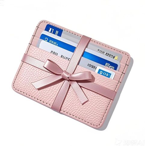 Slim Wallet, Minimalist Thin Front Pocket Leather Credit Card Holder Slim Minimalist Wallet for Men & Women (Pink) in Saudi Arabia