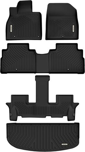 OEDRO Floor Mats Full Mat Set Fit for Kia Telluride 2020-2025, Custom Fit TPE All Weather Floor Liners for Kia Telluride EX SX Accessories, Odorless Anti-Slip Back Seat Protector Full Mat Set in Saudi Arabia