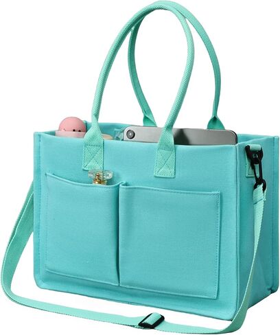 Canvas Tote Bag Shoulder Handbags with Zipper Work Bags for Women Crossbody Bags Tote Bag with Compartments for Work in Saudi Arabia