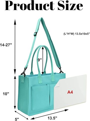 Canvas Tote Bag Shoulder Handbags with Zipper Work Bags for Women Crossbody Bags Tote Bag with Compartments for Work in Saudi Arabia
