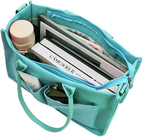 Canvas Tote Bag Shoulder Handbags with Zipper Work Bags for Women Crossbody Bags Tote Bag with Compartments for Work in Saudi Arabia