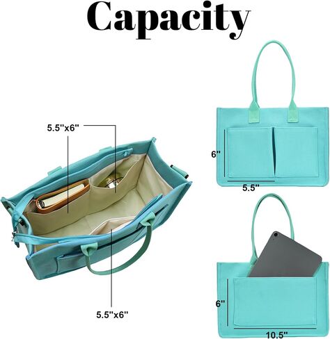 Canvas Tote Bag Shoulder Handbags with Zipper Work Bags for Women Crossbody Bags Tote Bag with Compartments for Work in Saudi Arabia