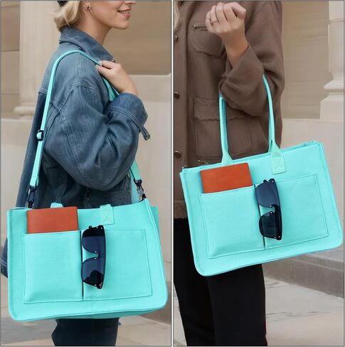 Canvas Tote Bag Shoulder Handbags with Zipper Work Bags for Women Crossbody Bags Tote Bag with Compartments for Work in Saudi Arabia