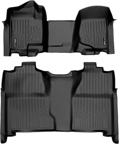 Smartliner Custom Fit Floor Mats 2 صف بطانة متوافقة مع 2007-2013 شيفروليه سيلفرادو 1500 in Kuwait