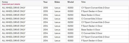 Lexus Oem Factory All Weather Floor Mat Liner مجموعة 14-18 IS350 IS250 IS300 AWD in Saudi Arabia