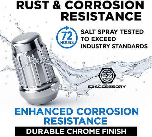 20 Spline Drive Small Diameter Acorn 7/16" Chrome Lug Nut Kit with Key in Saudi Arabia