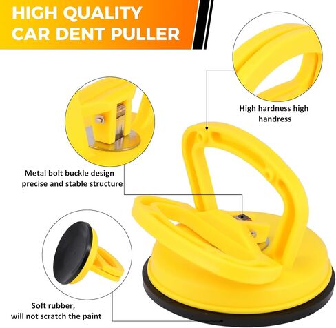 دنت مجتذب ، 3 حزمة CAR CAR DENT PULLER KIT ، أداة مزيل الكوب الشفط ، أدوات الإصلاح مقبض مقبض لجسم السيارات ، الشاشة ، الزجاج ، رفع البلاط ، الكائنات تتحرك (أصفر+برتقالي) in Kuwait