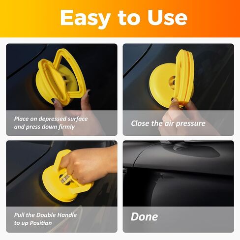 دنت مجتذب ، 3 حزمة CAR CAR DENT PULLER KIT ، أداة مزيل الكوب الشفط ، أدوات الإصلاح مقبض مقبض لجسم السيارات ، الشاشة ، الزجاج ، رفع البلاط ، الكائنات تتحرك (أصفر+برتقالي) in Kuwait