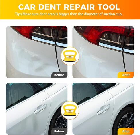 دنت مجتذب ، 3 حزمة CAR CAR DENT PULLER KIT ، أداة مزيل الكوب الشفط ، أدوات الإصلاح مقبض مقبض لجسم السيارات ، الشاشة ، الزجاج ، رفع البلاط ، الكائنات تتحرك (أصفر+برتقالي) in Kuwait