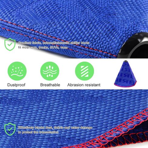Car Shift Boot Cover, Waterproof Canvas Manual/Automatic Gear Shift Knob Boot Dust Cover, Universal Auto Retainer Stick Gear Shifter Sleeve Decor, Interior Car Accessories (Blue) in Kuwait
