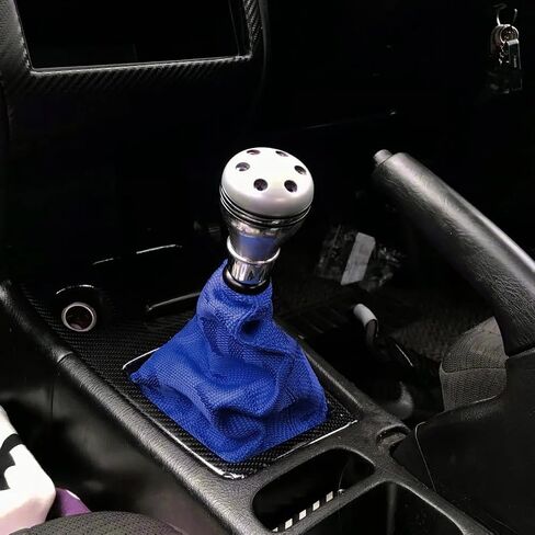 Car Shift Boot Cover, Waterproof Canvas Manual/Automatic Gear Shift Knob Boot Dust Cover, Universal Auto Retainer Stick Gear Shifter Sleeve Decor, Interior Car Accessories (Blue) in Kuwait