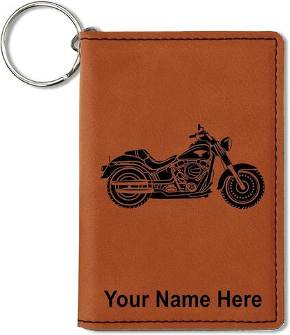 LaserGram ID Holder Wallet, Motorcycle, Personalized Engraving Included (Black with Silver) in Saudi Arabia