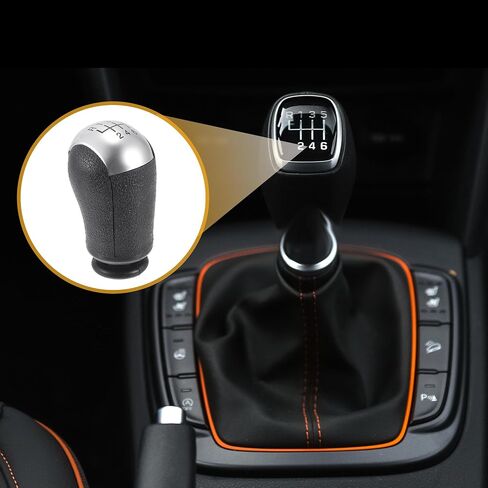 6 سرعات يدوية مقبض SHIFTER - CAR SHIFT LEVER KNOB - Ford Focus 2005-2012 Blastic Black Silver Tone - 1 PC in Saudi Arabia