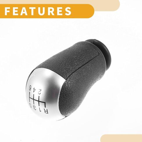 6 سرعات يدوية مقبض SHIFTER - CAR SHIFT LEVER KNOB - Ford Focus 2005-2012 Blastic Black Silver Tone - 1 PC in Saudi Arabia