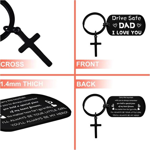 Gifts For Dad From Daughter - Drive Safe Keychain I Love You Ever Gift, Best Dads Birthday Christmas Presents in Kuwait