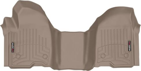 WeatherTech Custom Fit FloorLiners for Silverado 1500, Silverado 1500 LTD, Sierra 1500, Sierra 2500HD/3500HD, Sierra 1500 Limited, Silverado 2500HD/3500HD - 1st Row - Over The Hump (4414911), Black in Saudi Arabia