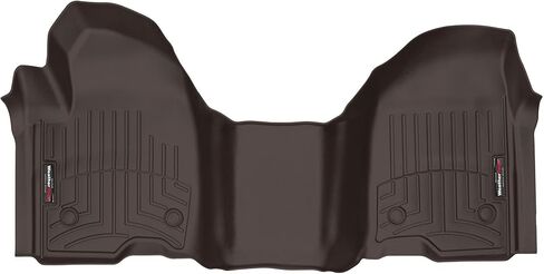 WeatherTech Custom Fit FloorLiners for Silverado 1500, Silverado 1500 LTD, Sierra 1500, Sierra 2500HD/3500HD, Sierra 1500 Limited, Silverado 2500HD/3500HD - 1st Row - Over The Hump (4414911), Black in Saudi Arabia