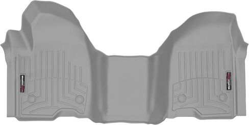 WeatherTech Custom Fit FloorLiners for Silverado 1500, Silverado 1500 LTD, Sierra 1500, Sierra 2500HD/3500HD, Sierra 1500 Limited, Silverado 2500HD/3500HD - 1st Row - Over The Hump (4414911), Black in Saudi Arabia