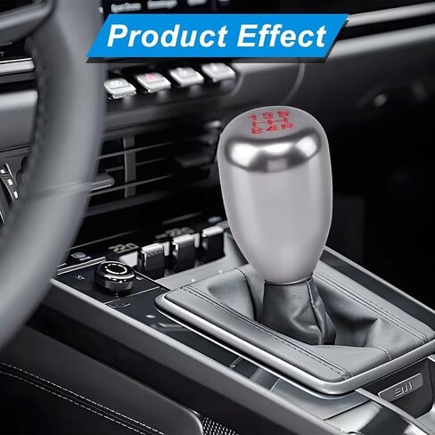 AUCELI Car Gear Shift Knob, 5 Speed Manual Vehicle Gear Stick Shifter Lever Knob with 3 Adapters, Aluminum Alloy Automotive Transmission Shift Knob Accessories, Universal for Most Cars (Black) in Saudi Arabia