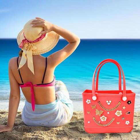 Bogg Bag سحر الملحقات ، سحر زهرة اللؤلؤ الفراشة المحددة لحقيبة Bogg ، سحر Bling Bag for Bogg Bag Rubber Beach Bags in Kuwait