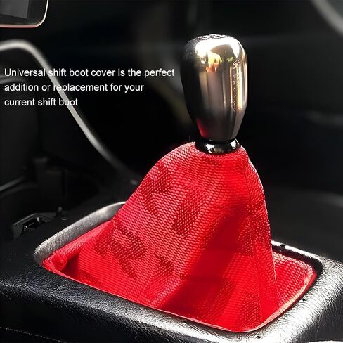 Car Shift Boot Cover, Waterproof Canvas Manual/Automatic Gear Shift Knob Boot Dust Cover, Universal Auto Retainer Stick Gear Shifter Sleeve Decor, Interior Car Accessories (Blue) in Kuwait